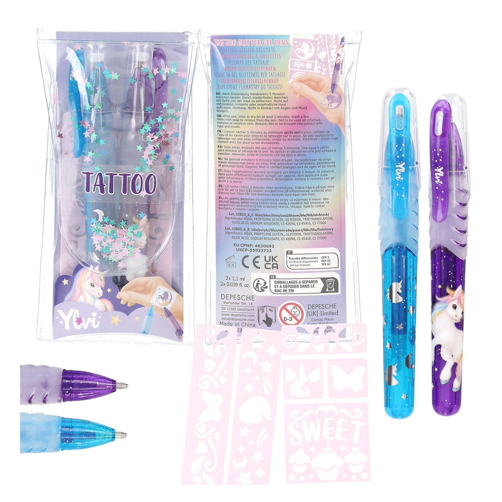 Ylvi Tattoo Glitzer Gelstifte