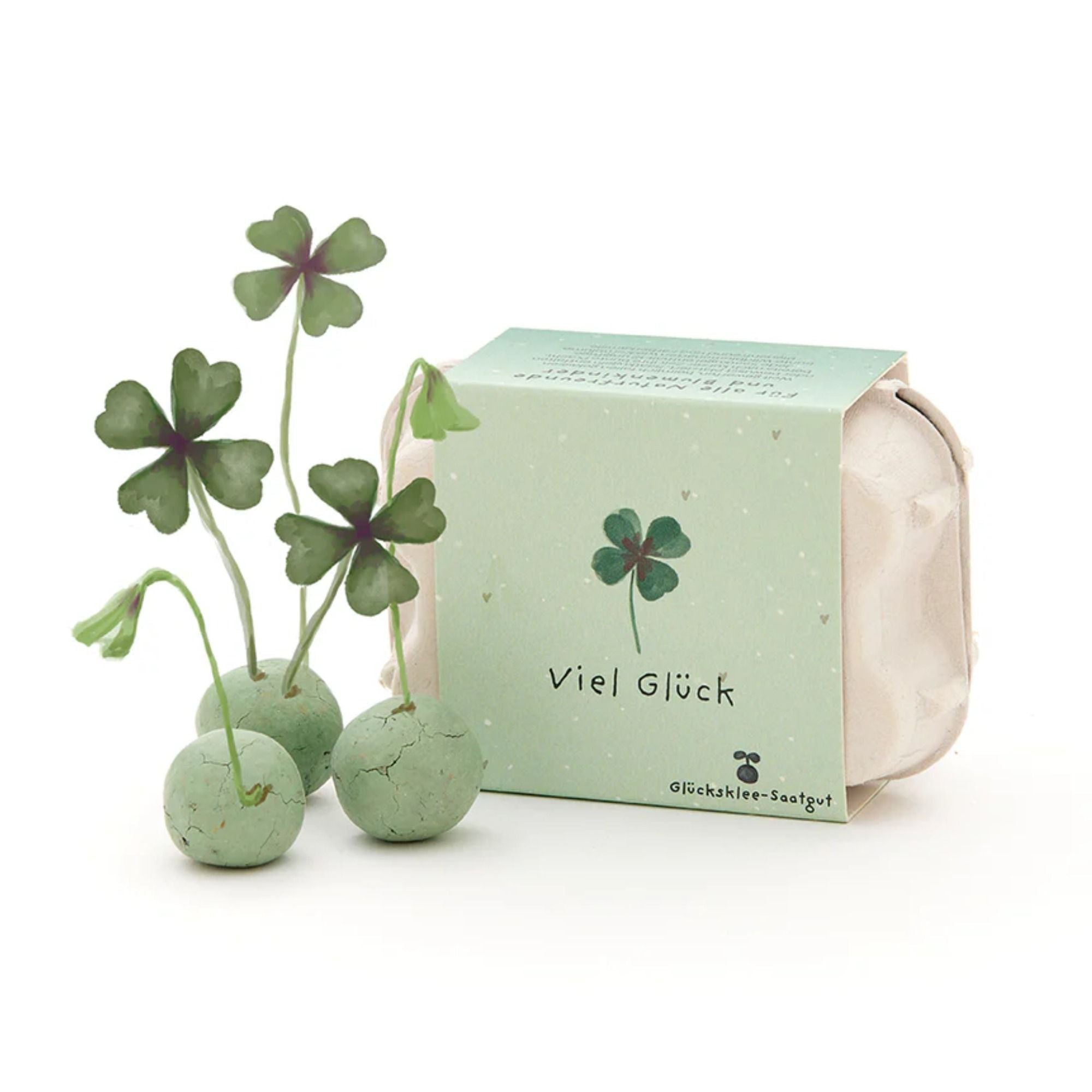 Grüne Blumenmurmeln 6 Stück in Eierkarton