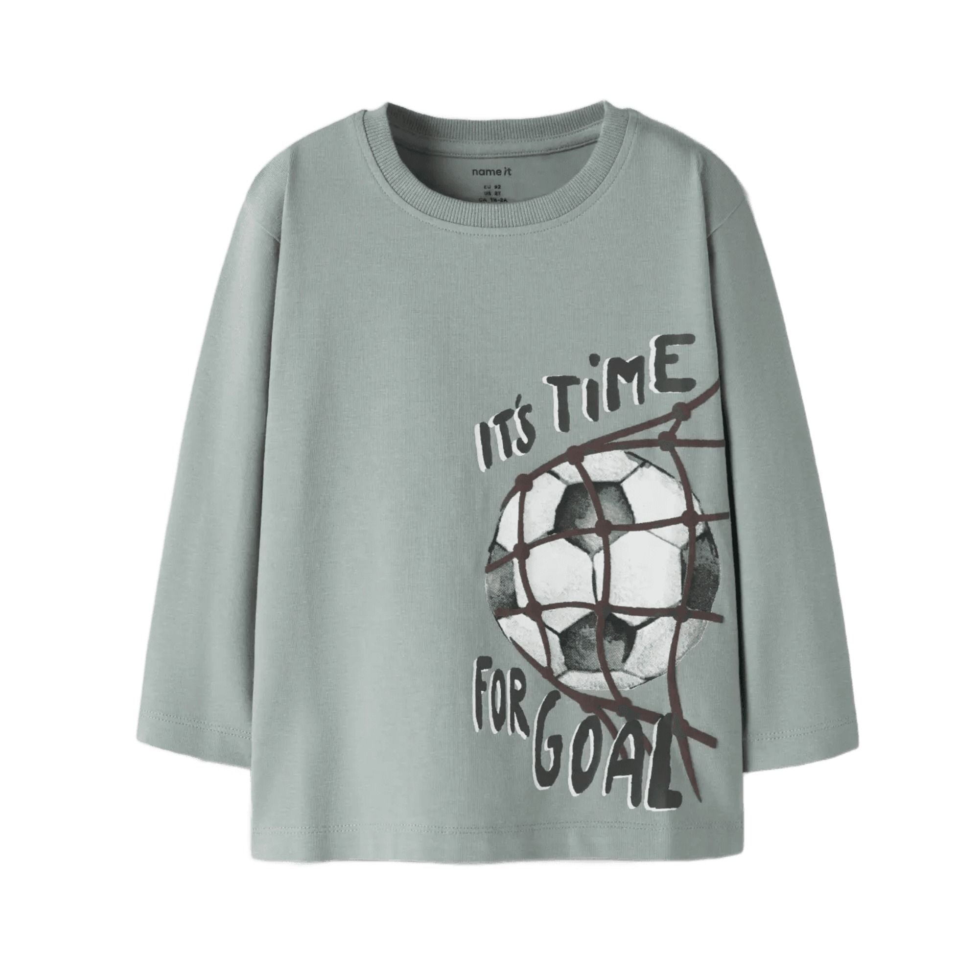 Kinder Langarmshirt mit Fußball aus Bio-Baumwolle