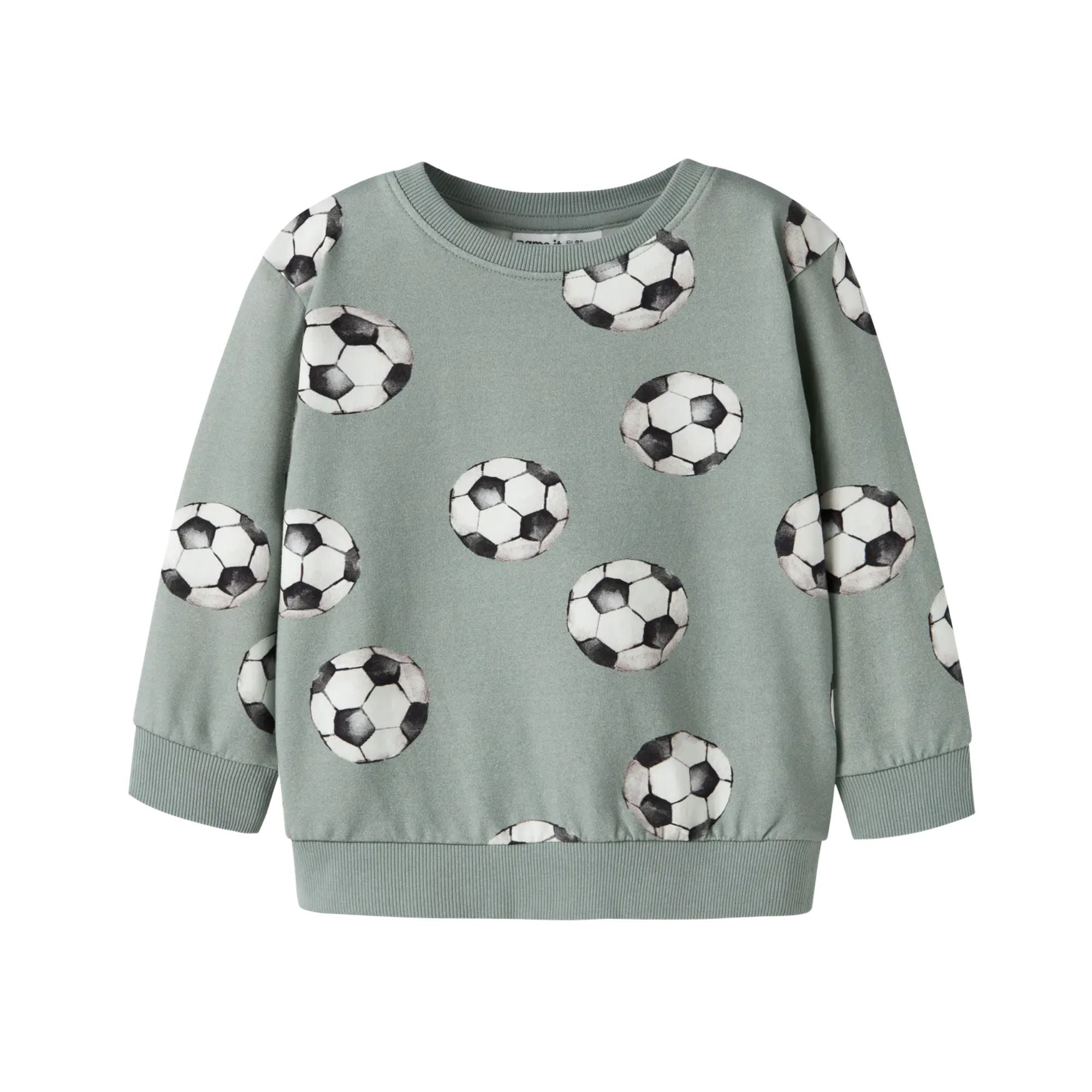 Kinder Sweatshirt mit Allover Fußball Print aus Bio-Baumwolle