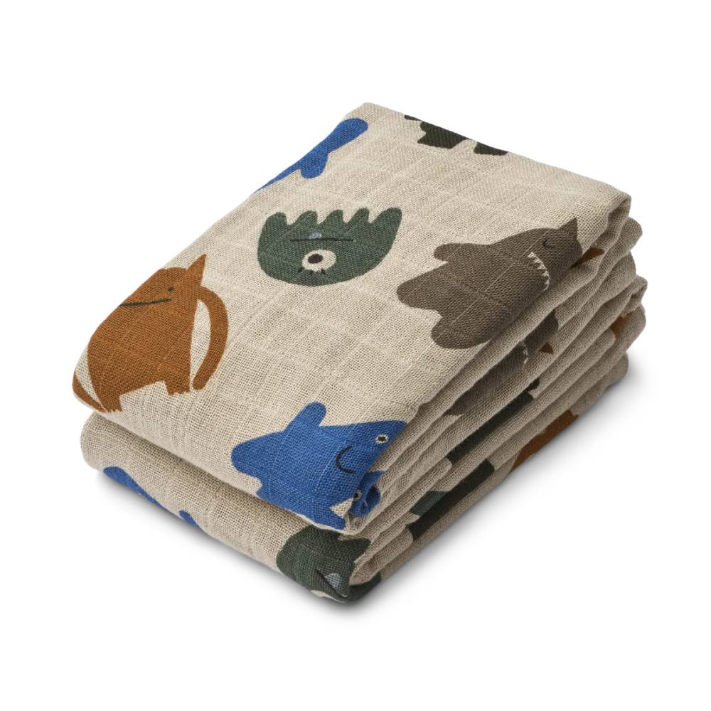 Baumwollmusselin Tuch 2er Pack - Modell: Lewis