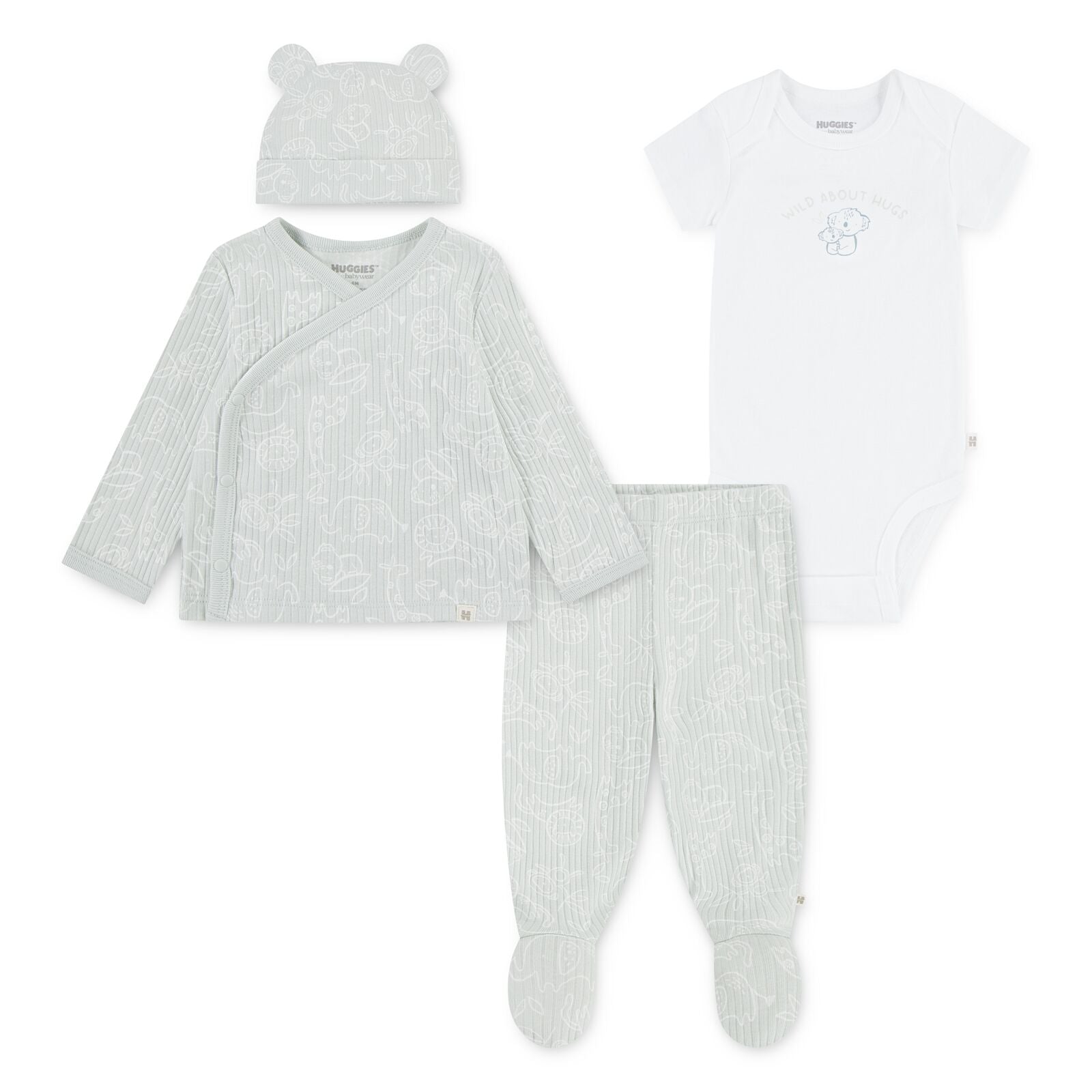 Take me Home Set - Neugeborenen-Geschenkset 4 tlg aus Baumwolle - Gemustert