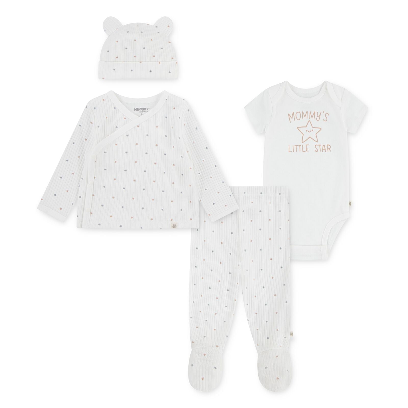 Take me Home Set - Neugeborenen-Geschenkset 4 tlg aus Baumwolle - Gemustert