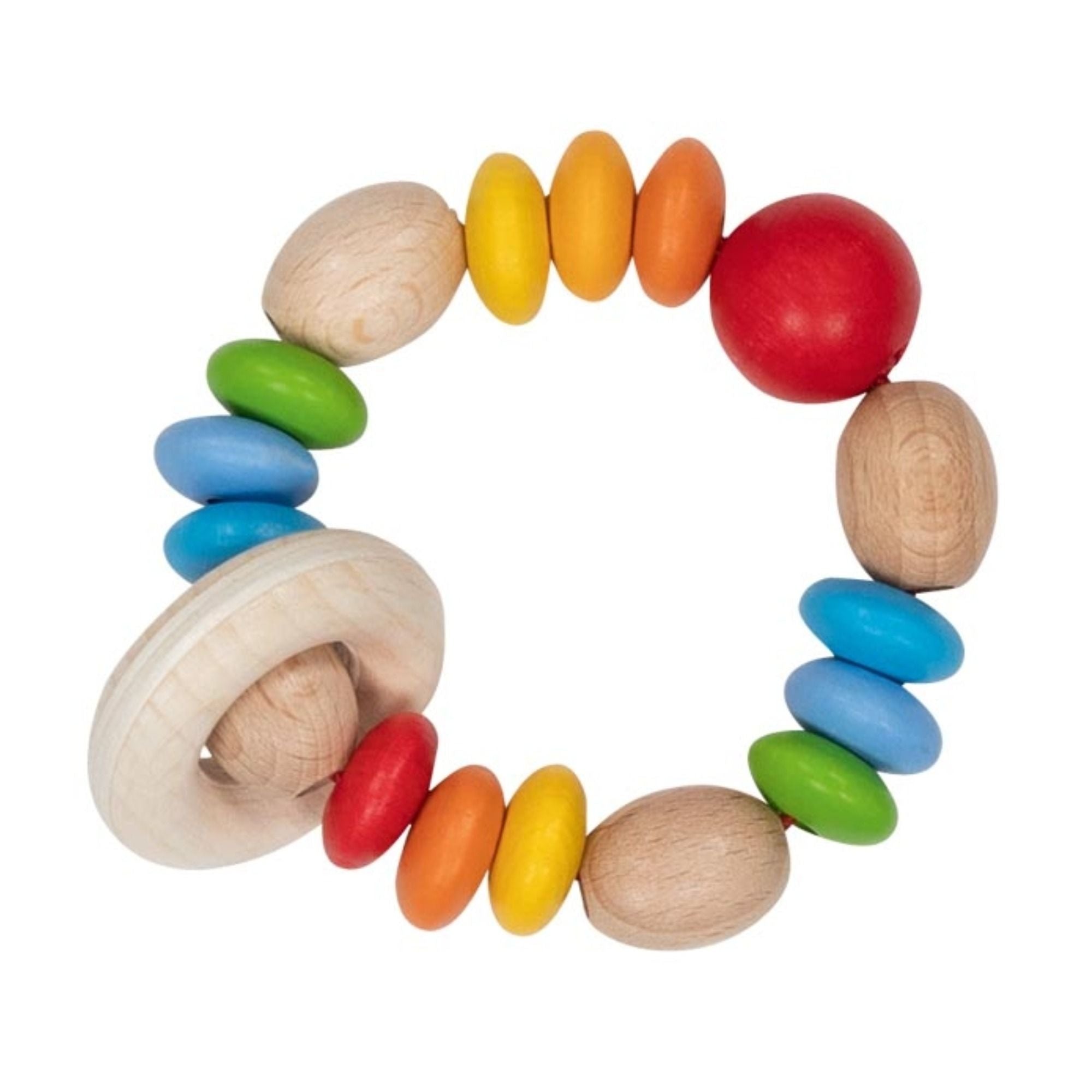 Greifling Elastik Regenbogen aus Holz
