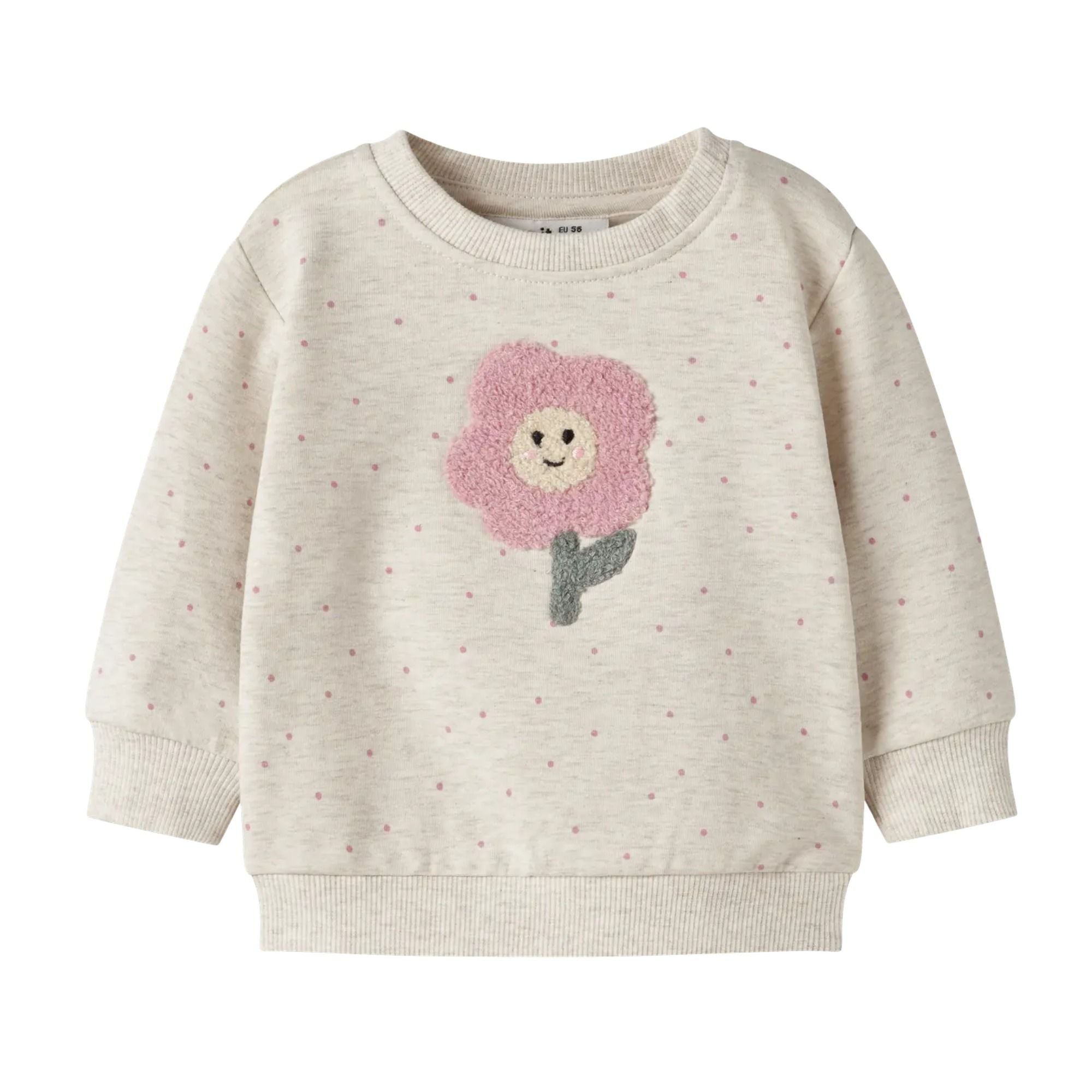 Baby Sweatshirt mit Blumen Applikation aus Bio-Baumwolle