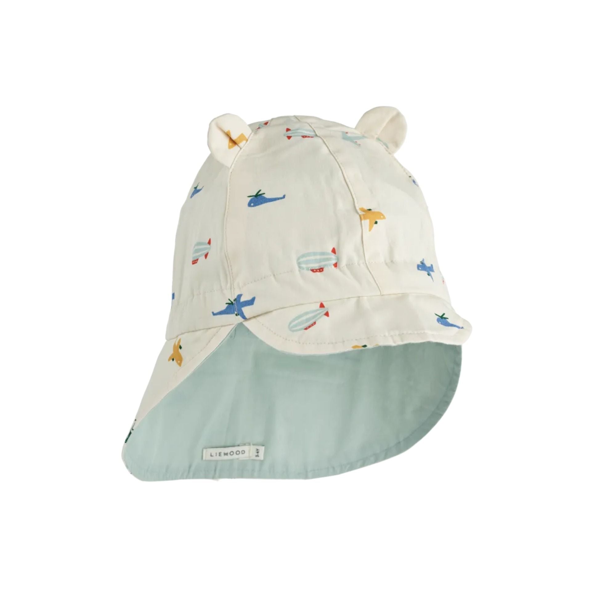 Gorm Wende Sonnenhut Gestreift mit Öhrchen aus 100% Bio-Baumwolle