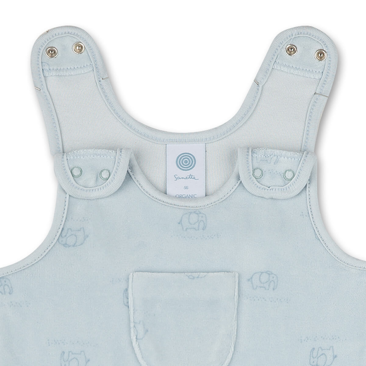 Baby Strampler Nickistoff mit Elefanten Print aus Bio - Baumwolle von Sanetta kaufen - Kleidung, Babykleidung & mehr