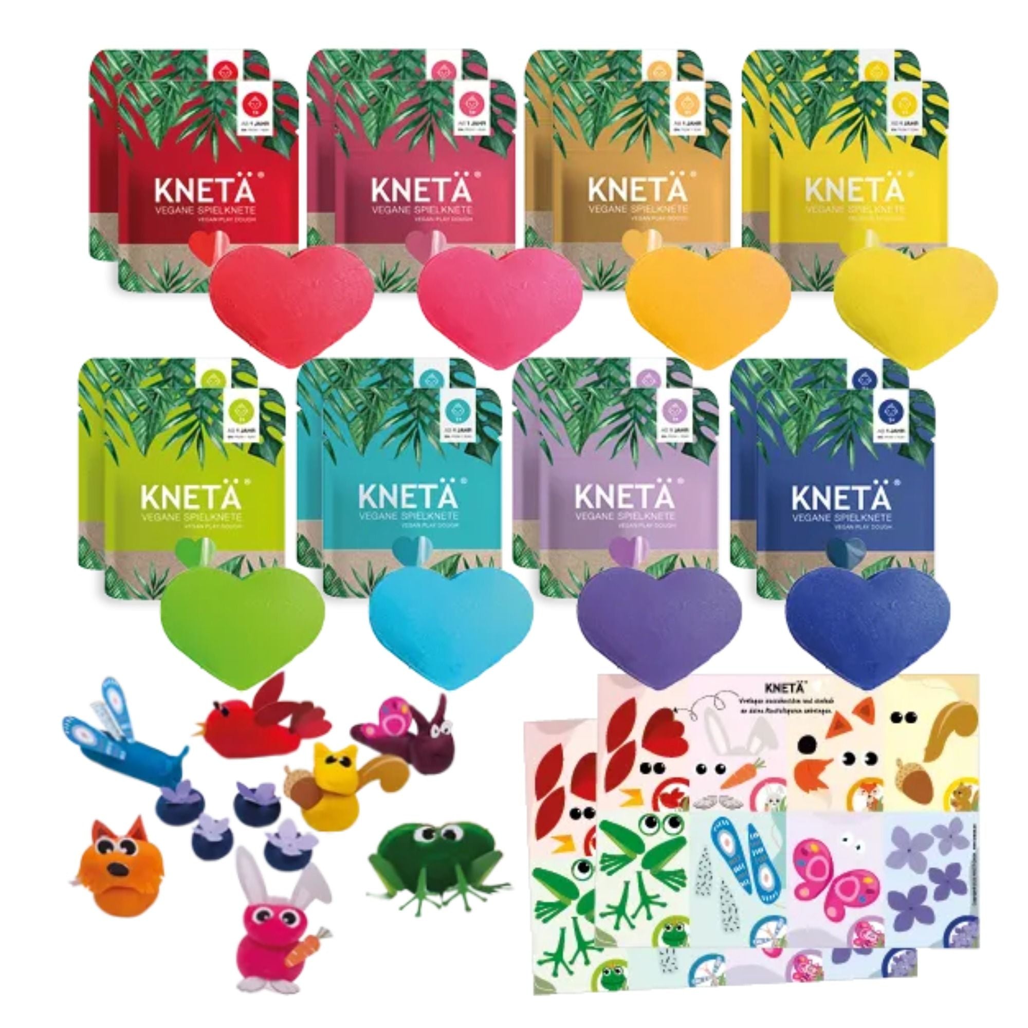 Vegane Spielknete BAG-Set mit Bastelkarte - Beutel á 20g