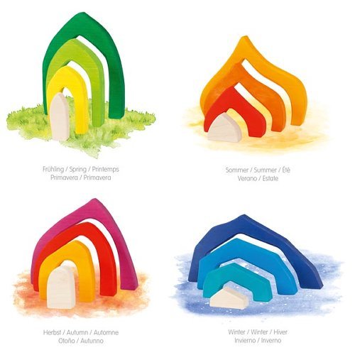 Bausteine Vier Jahreszeiten aus Holz von Goki kaufen - Spielzeug, Geschenke, Babykleidung & mehr