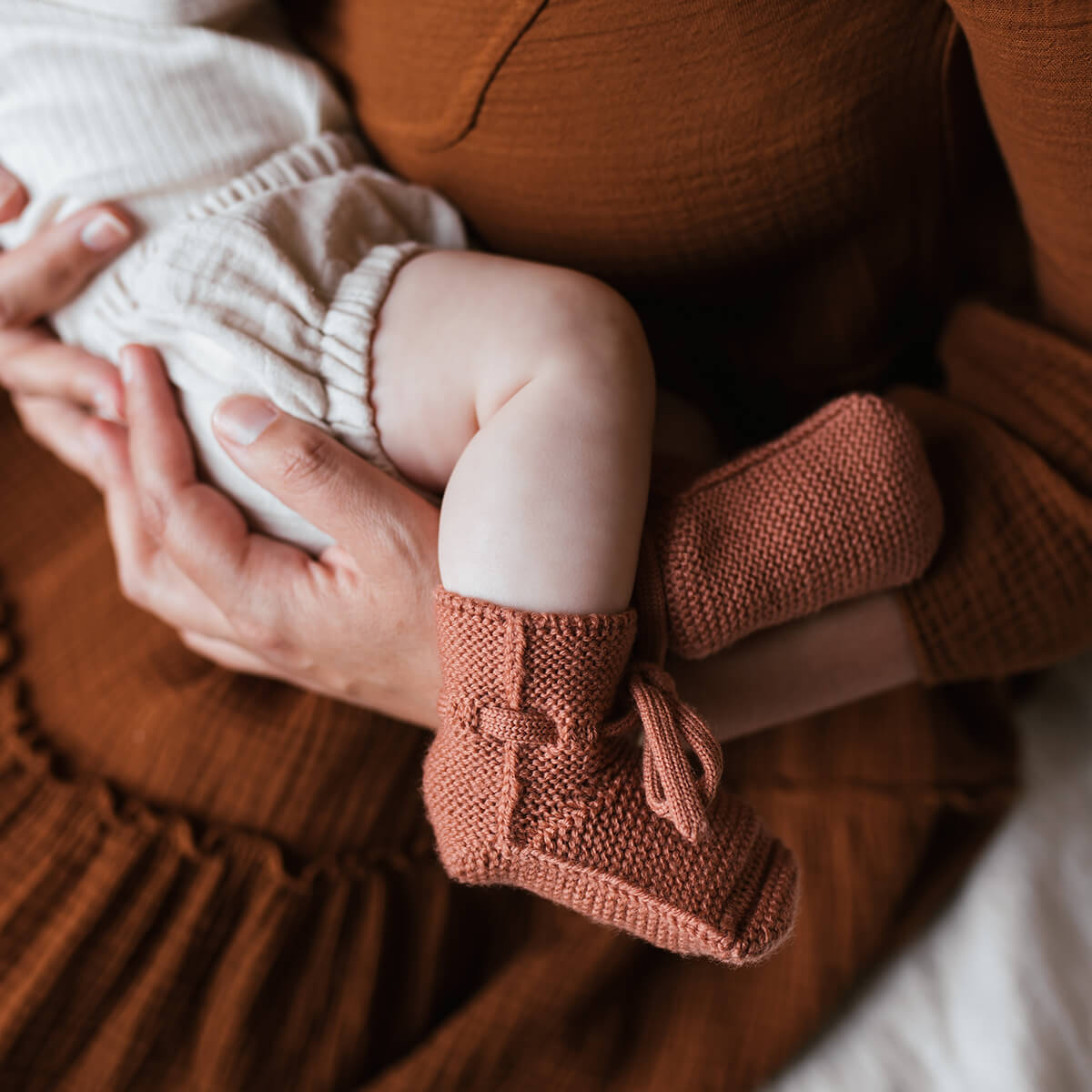 Booties Babyschuhe Gesterickt aus Merinowolle von HVID kaufen - Kleidung, Babykleidung & mehr