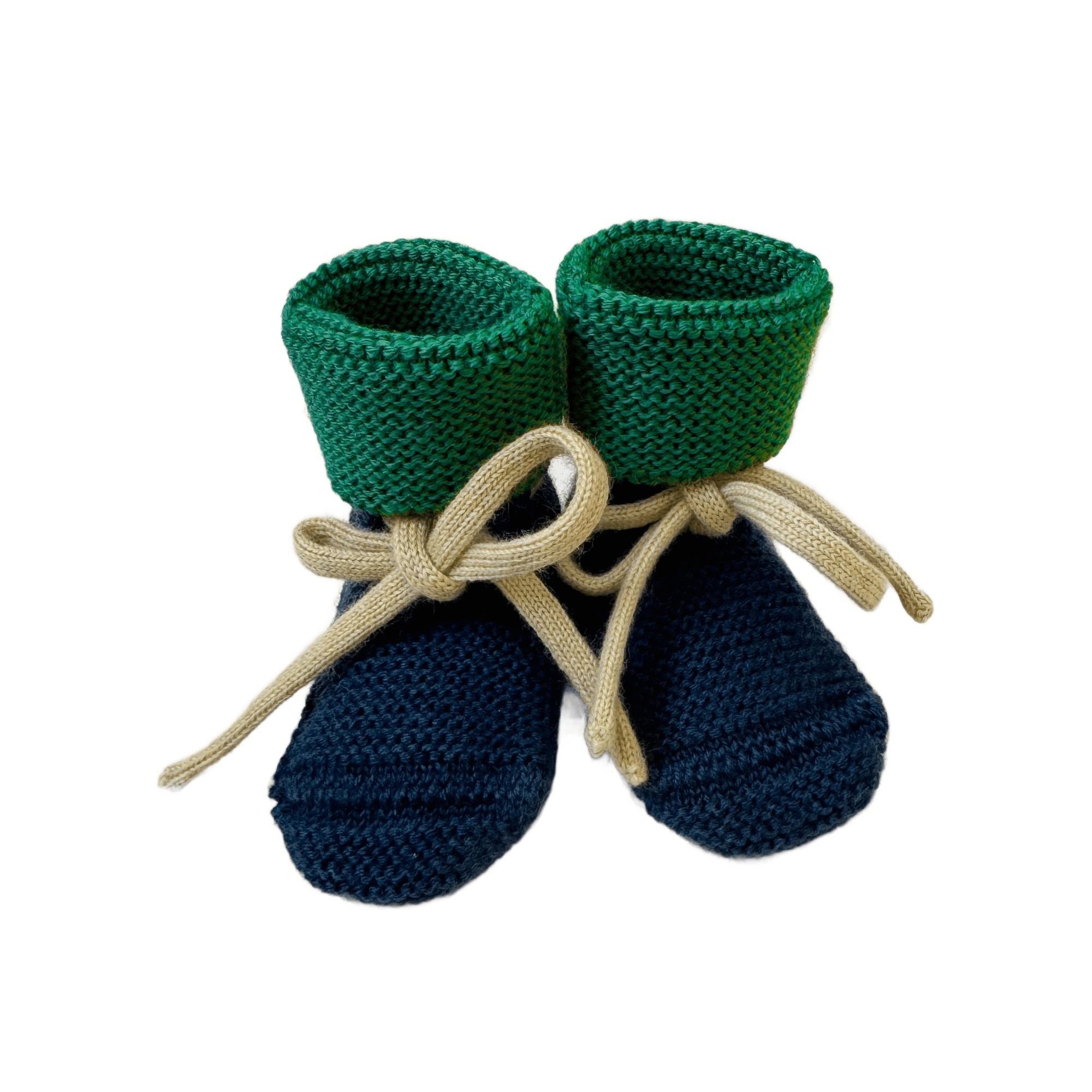 Booties Babyschuhe Gesterickt Colorblock aus Merinowolle