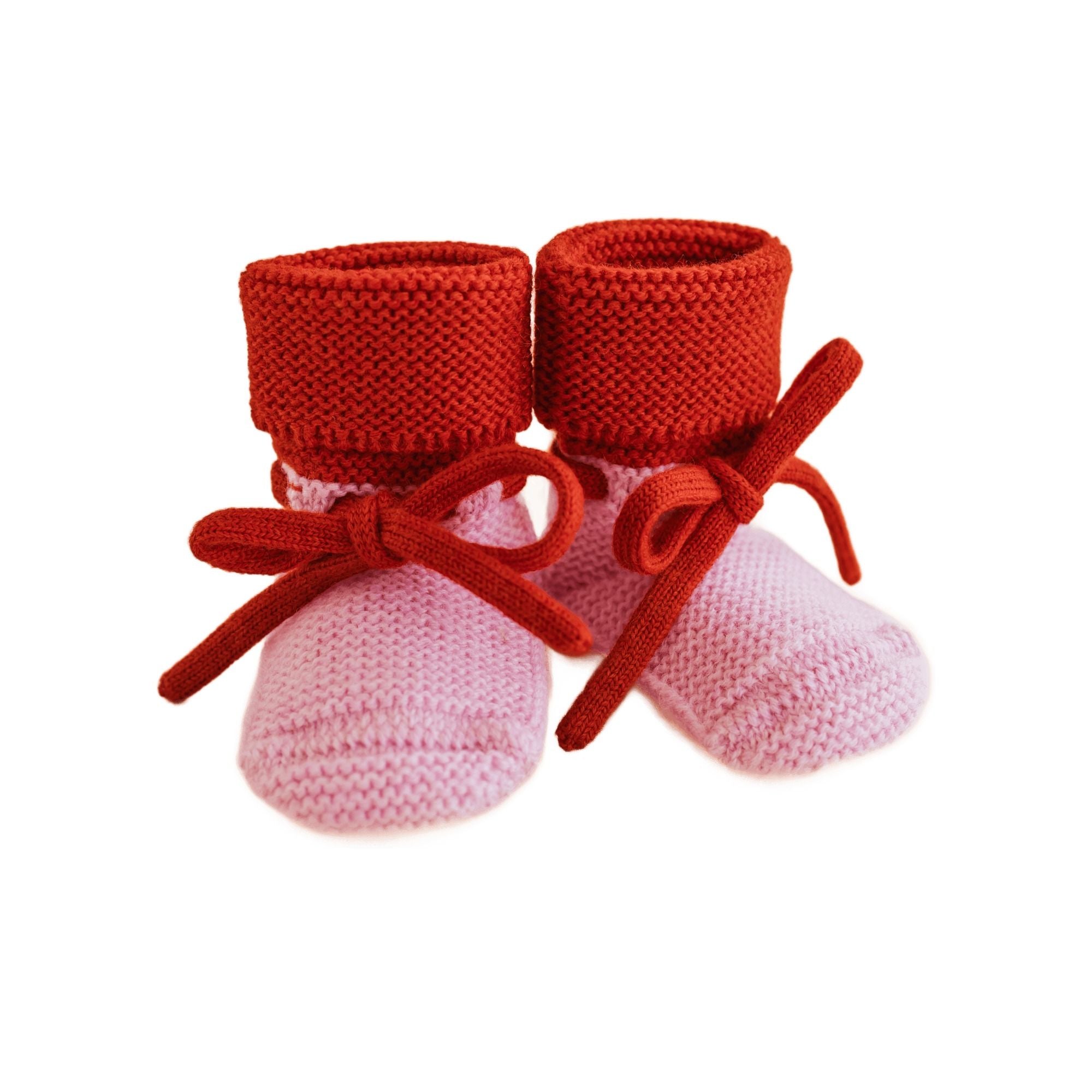 Booties Babyschuhe Gesterickt Colorblock aus Merinowolle