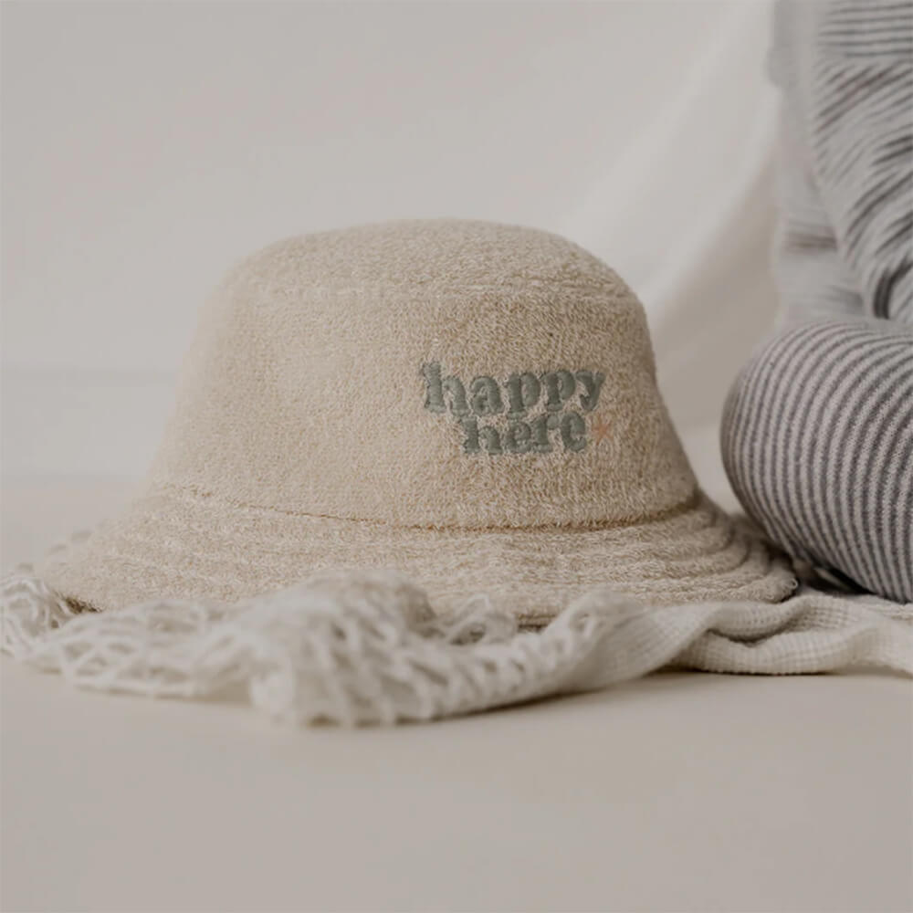 Bucket Hat Happy Here aus 100% Baumwolle von Hejlenki kaufen - Kleidung,, Babykleidung & mehr