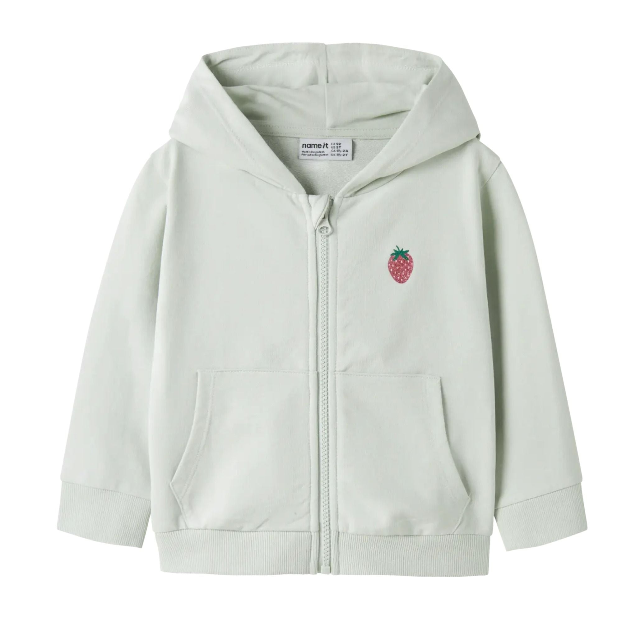 Kinder-Sweatjacke mit Kapuze Erdbeere aus Baumwolle
