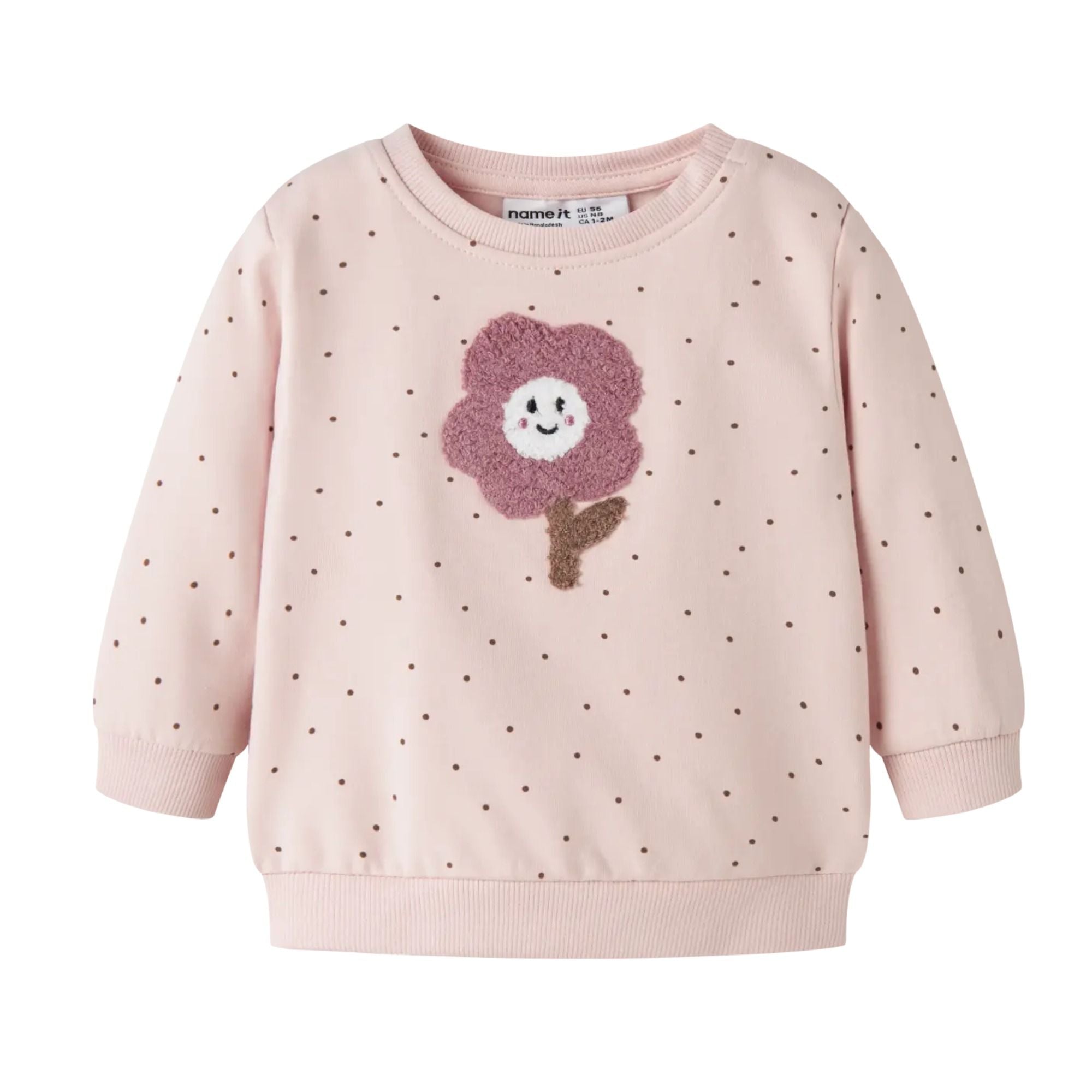 Baby Sweatshirt mit Blumen Applikation aus Bio-Baumwolle