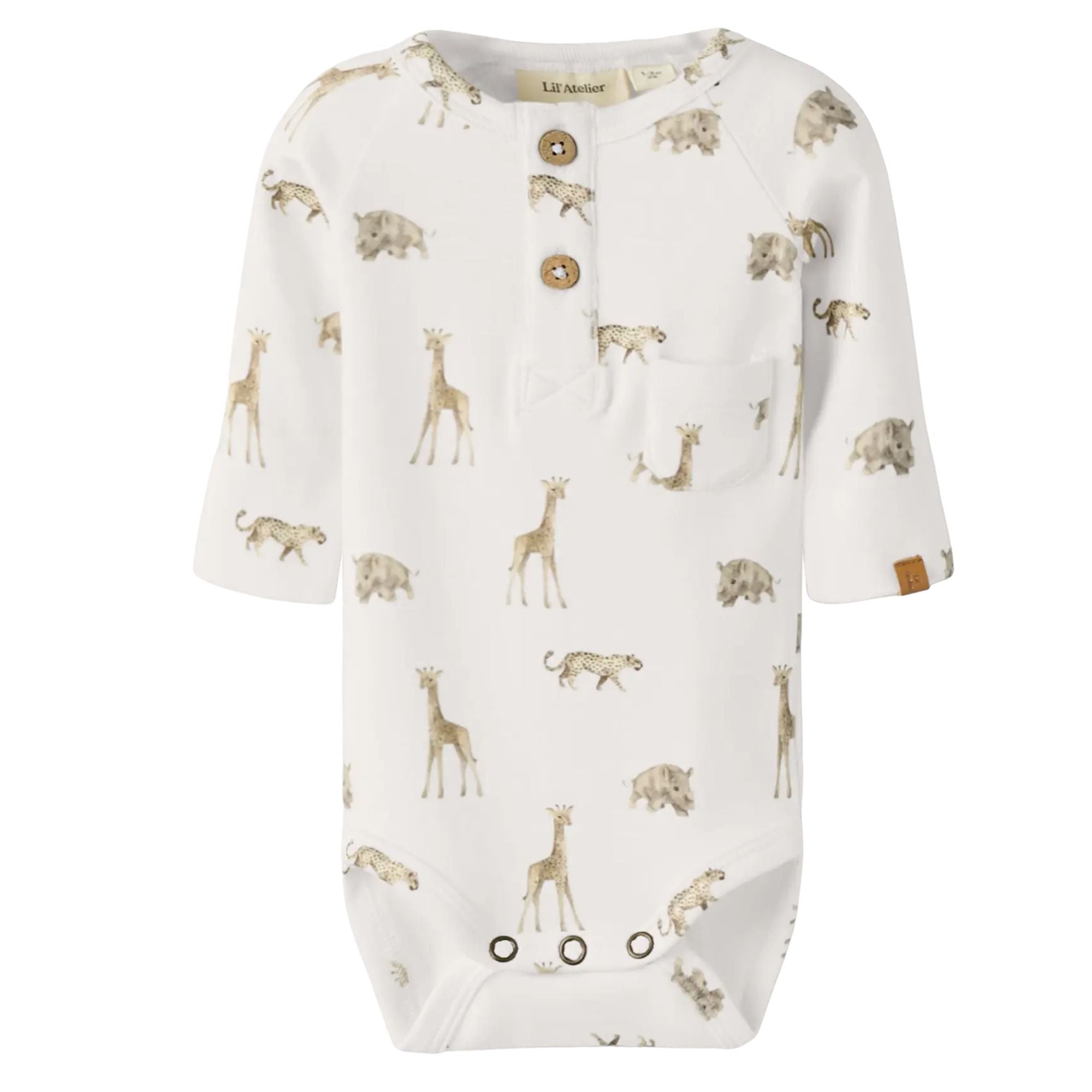 Baby Langarm-Body mit Knopfleiste aus Bio-Baumwolle
