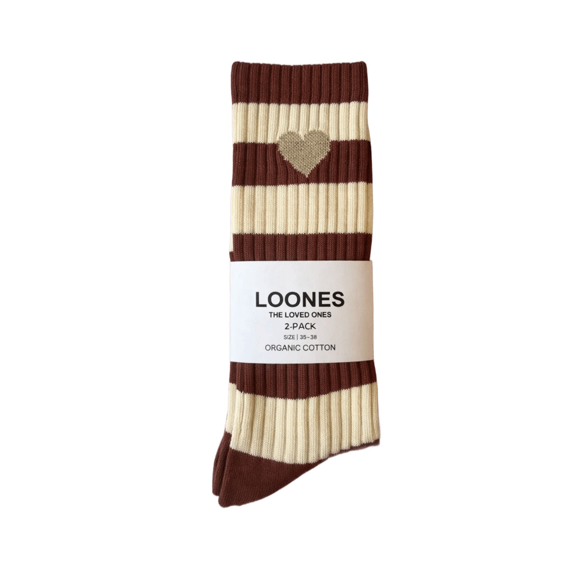Socken STRIPES OF LOVE mit Herz 2er Set aus Bio-Baumwolle