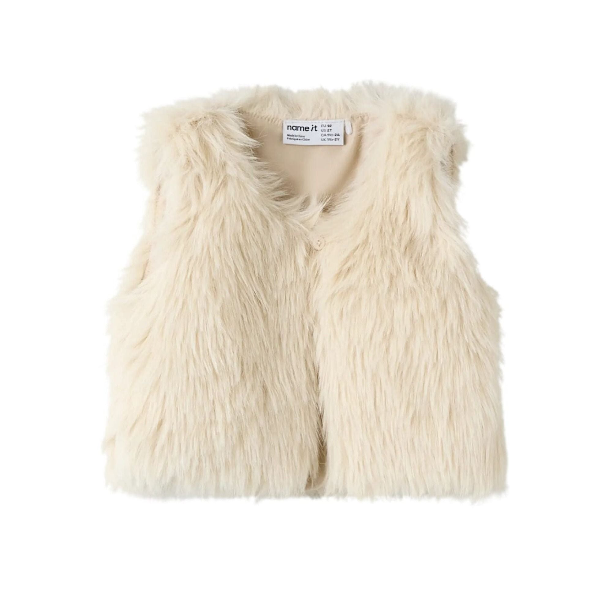 Kinder Fake-Fur-Weste aus recyceltem Polyester