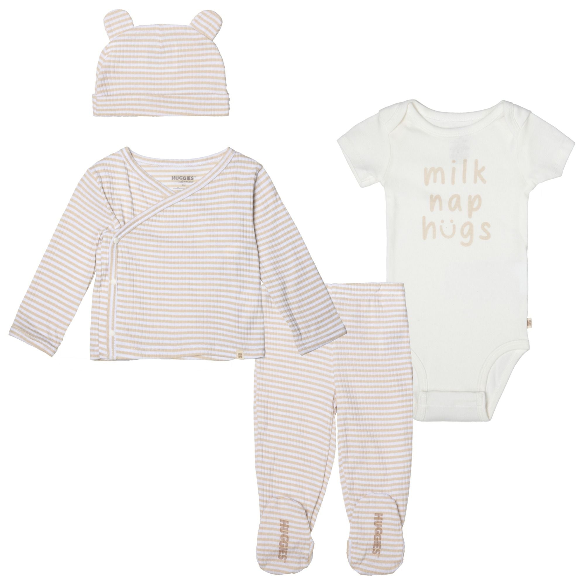 Take me Home Set - Neugeborenen-Geschenkset 4 tlg aus Baumwolle - Gemustert