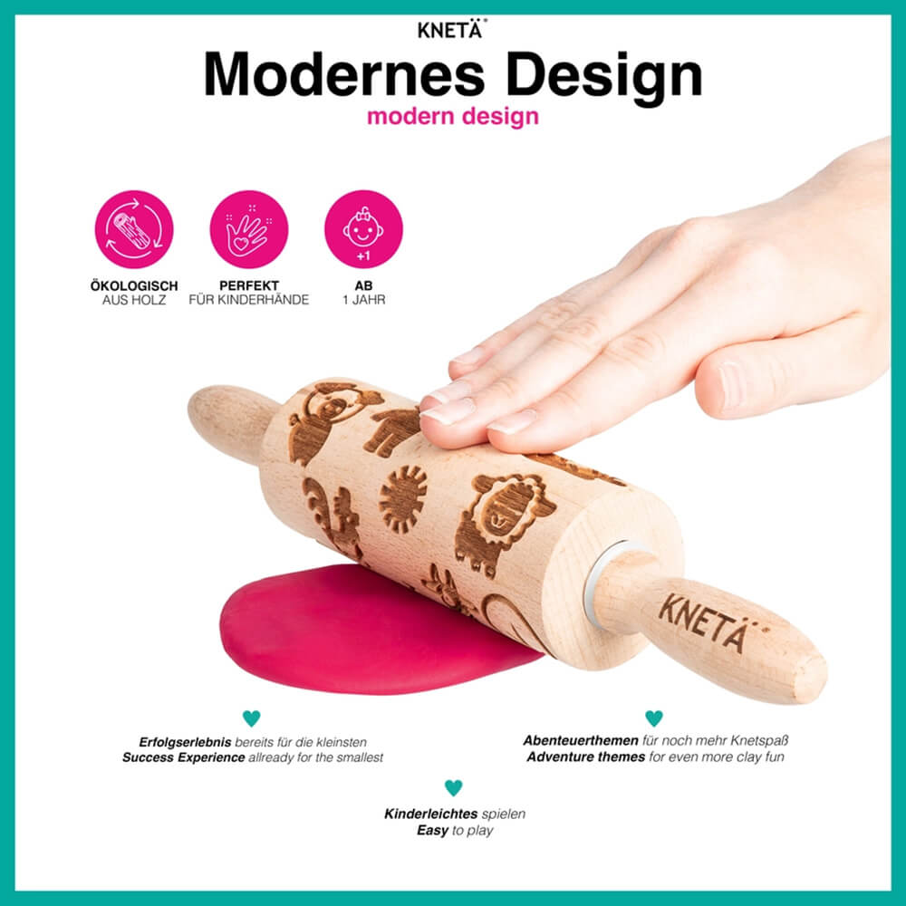 Holzrolli - Stempel - Wellholz von Knetä kaufen - Spielzeug, Alltagshelfer, Geschenke, Babykleidung & mehr
