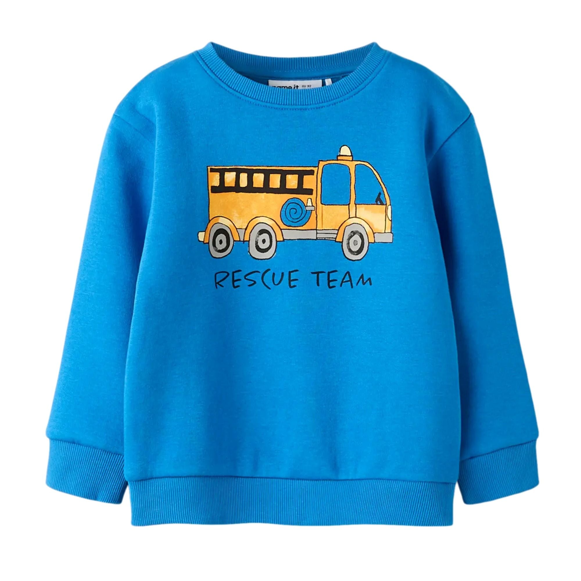 Kinder Sweatshirt mit Feuerwehr-Print aus Bio-Baumwolle
