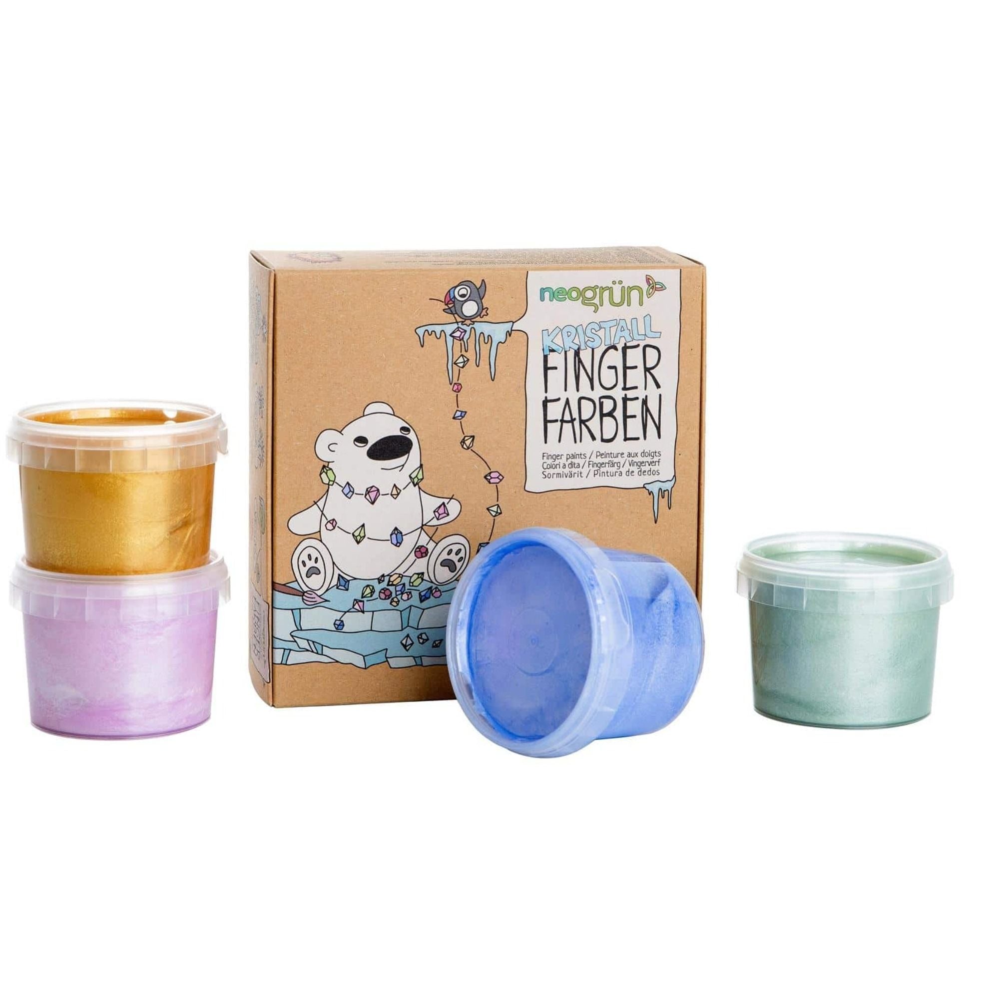 Kristall - Fingerfarben Glitzer 4er Set von Neogrün kaufen - Spielzeug, Alltagshelfer, Geschenke, Babykleidung & mehr