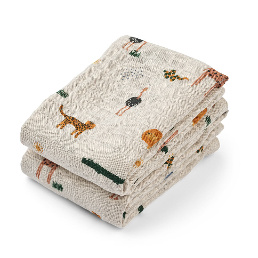 Baumwollmusselin Tuch 2er Pack - Modell: Lewis