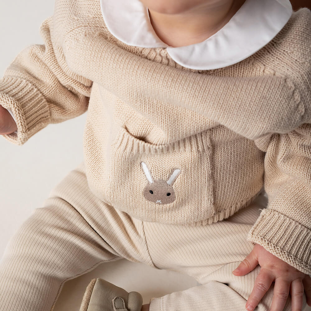 Loeke Sweater - Strickpullover mit Tasche aus 100% Baumwolle von Donsje kaufen - Kleidung, Babykleidung & mehr