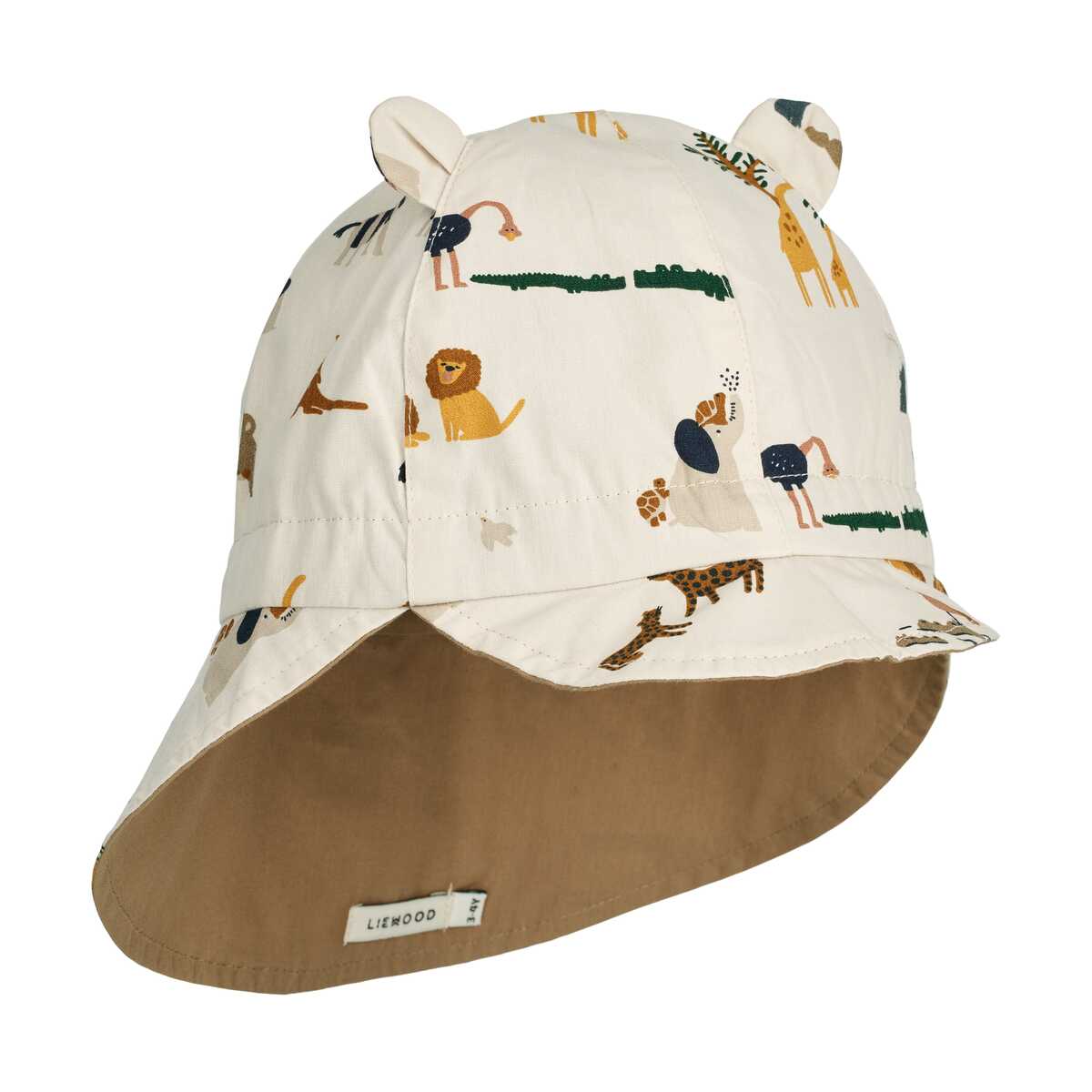 Gorm Wende Sonnenhut Gestreift mit Öhrchen aus 100% Bio-Baumwolle