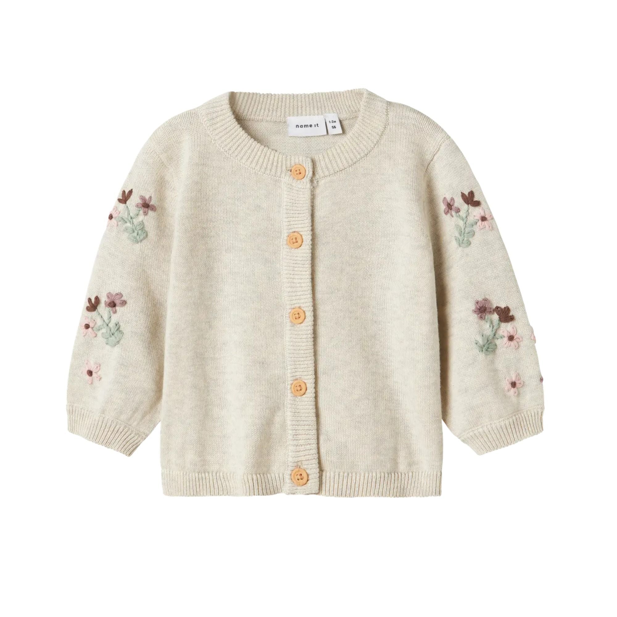 Baby Feinstrick-Cardigan mit Stickerei aus Bio-Baumwolle