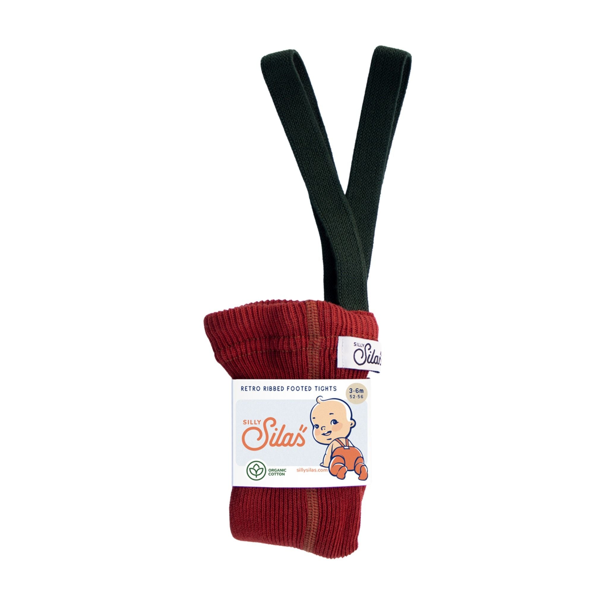 Strumpfhose Classic mit farbigen Hosenträgern Xmas Collection aus Bio Baumwolle