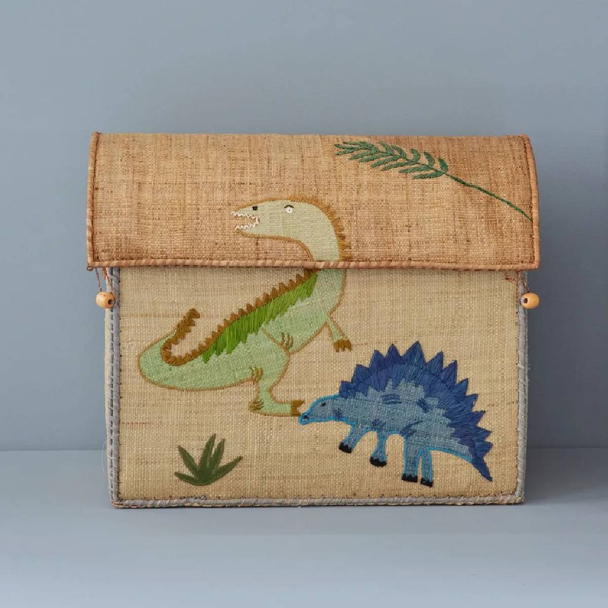 Medium Dino Raffia Toy Basket Dino Print - Aufbewahrungskorb von Rice kaufen - Spielzeug, Kinderzimmer, Babykleidung & mehr