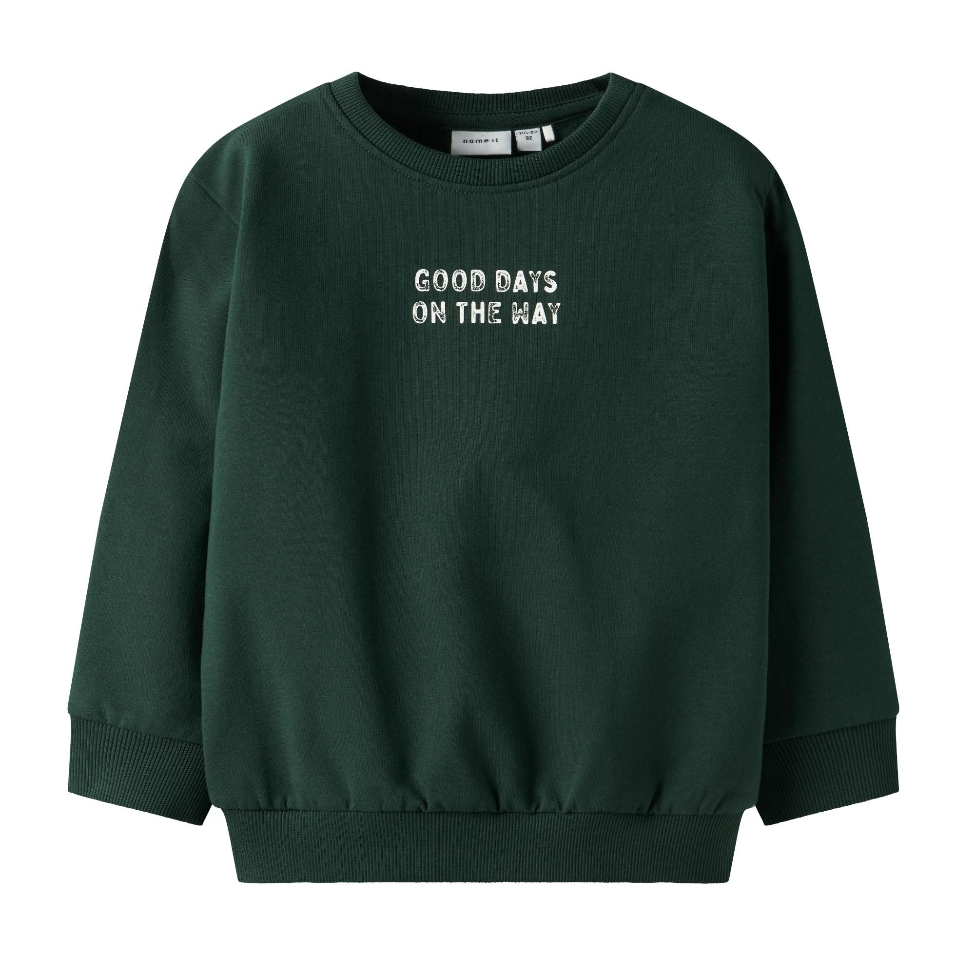 Kinder Sweatshirt mit Schriftzug aus Bio-Baumwolle
