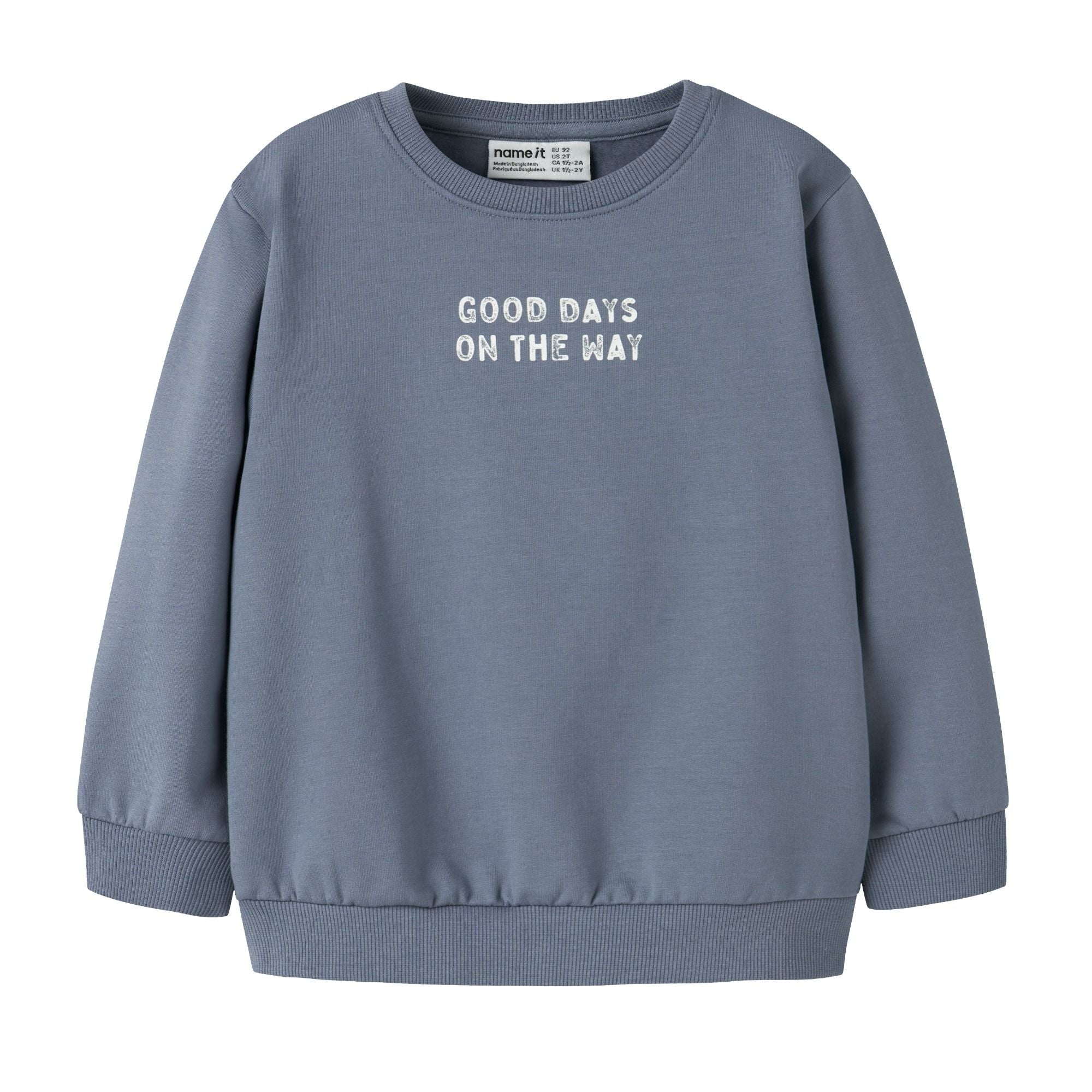Kinder Sweatshirt mit Schriftzug aus Bio-Baumwolle