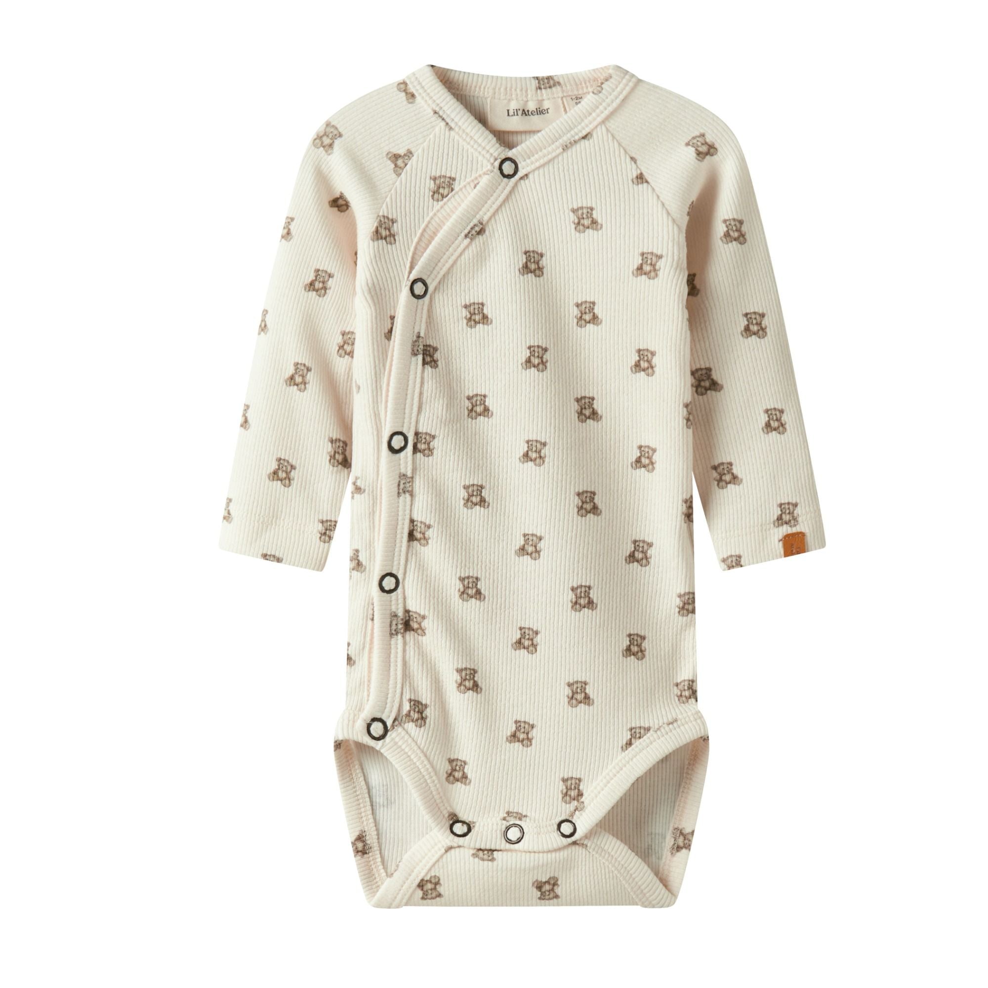 Baby Langarm-Wickel-Body aus Bio-Baumwolle und