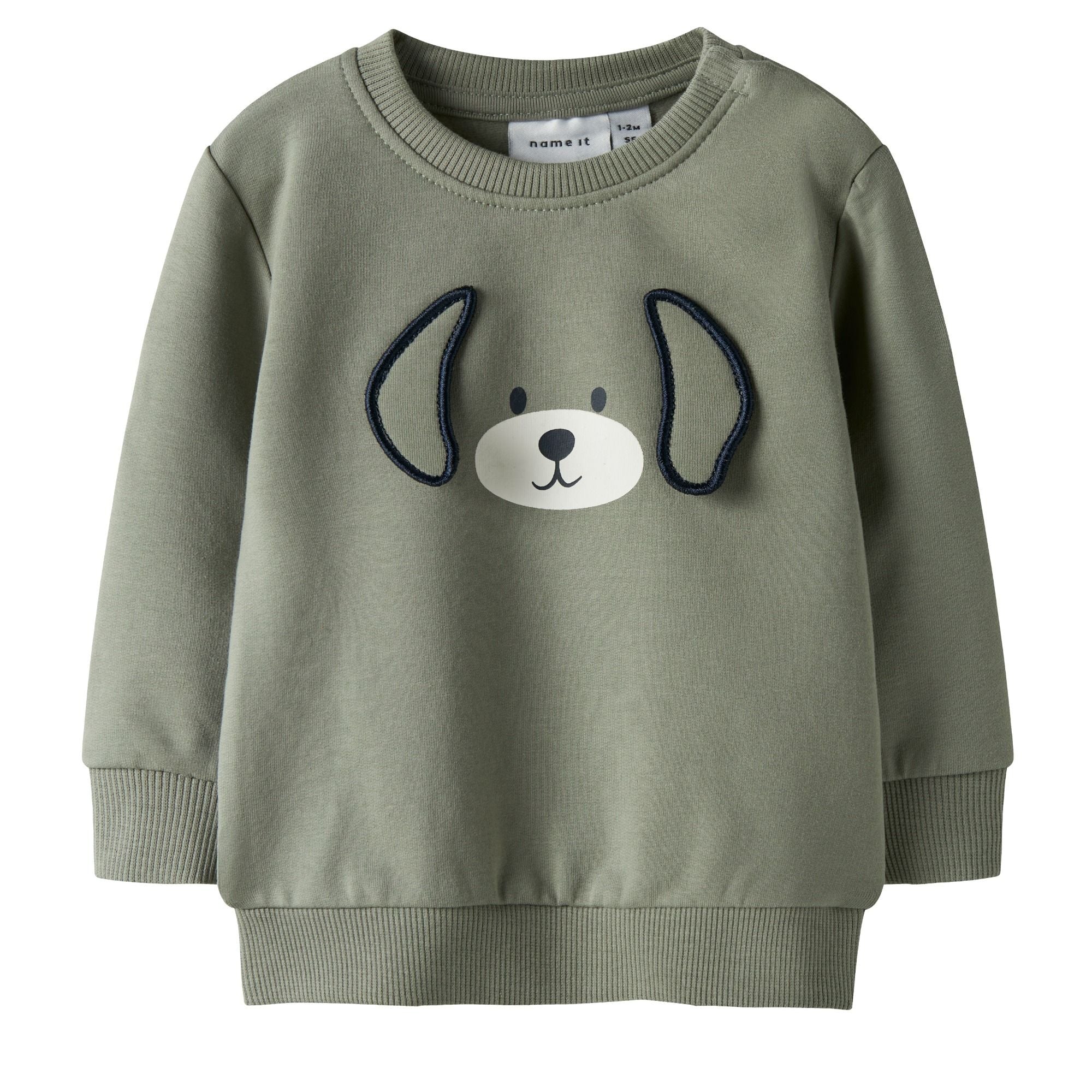 Baby Sweatshirt mit Hündchen-Applikation aus Bio-Baumwolle