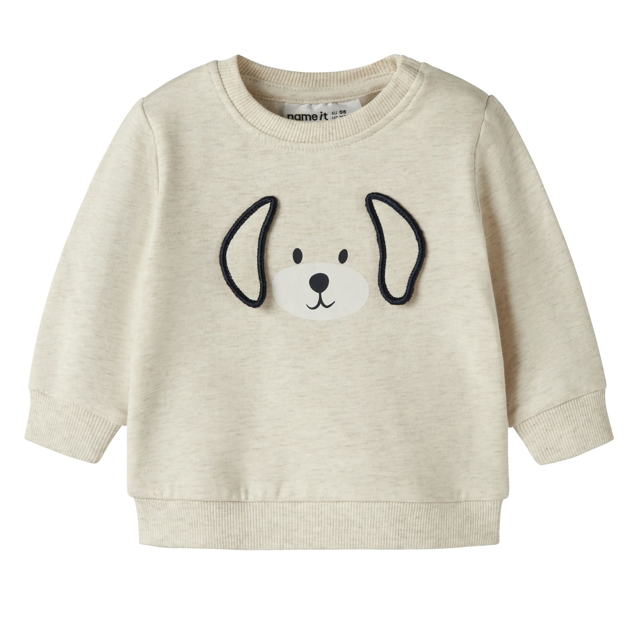 Baby Sweatshirt mit Hündchen-Applikation aus Bio-Baumwolle