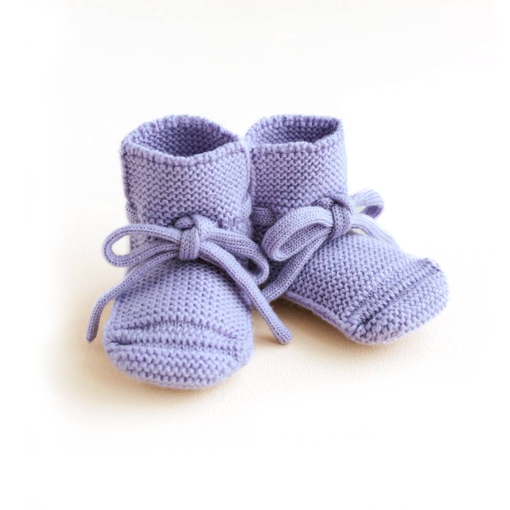 Booties Babyschuhe Gesterickt aus Merinowolle
