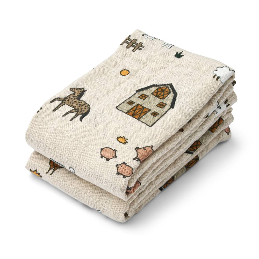 Baumwollmusselin Tuch 2er Pack - Modell: Lewis