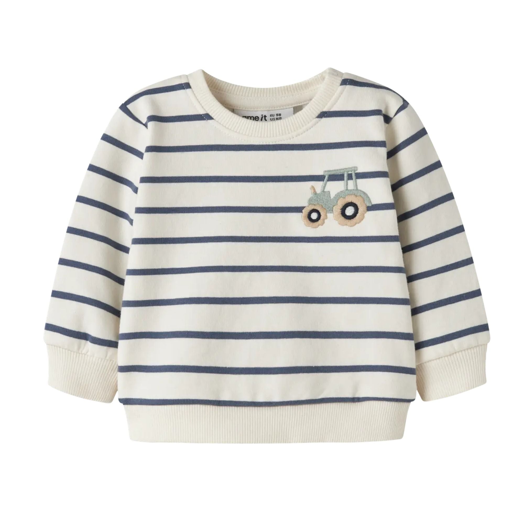 Baby Sweatshirt mit Traktor Stickerei aus Bio-Baumwolle