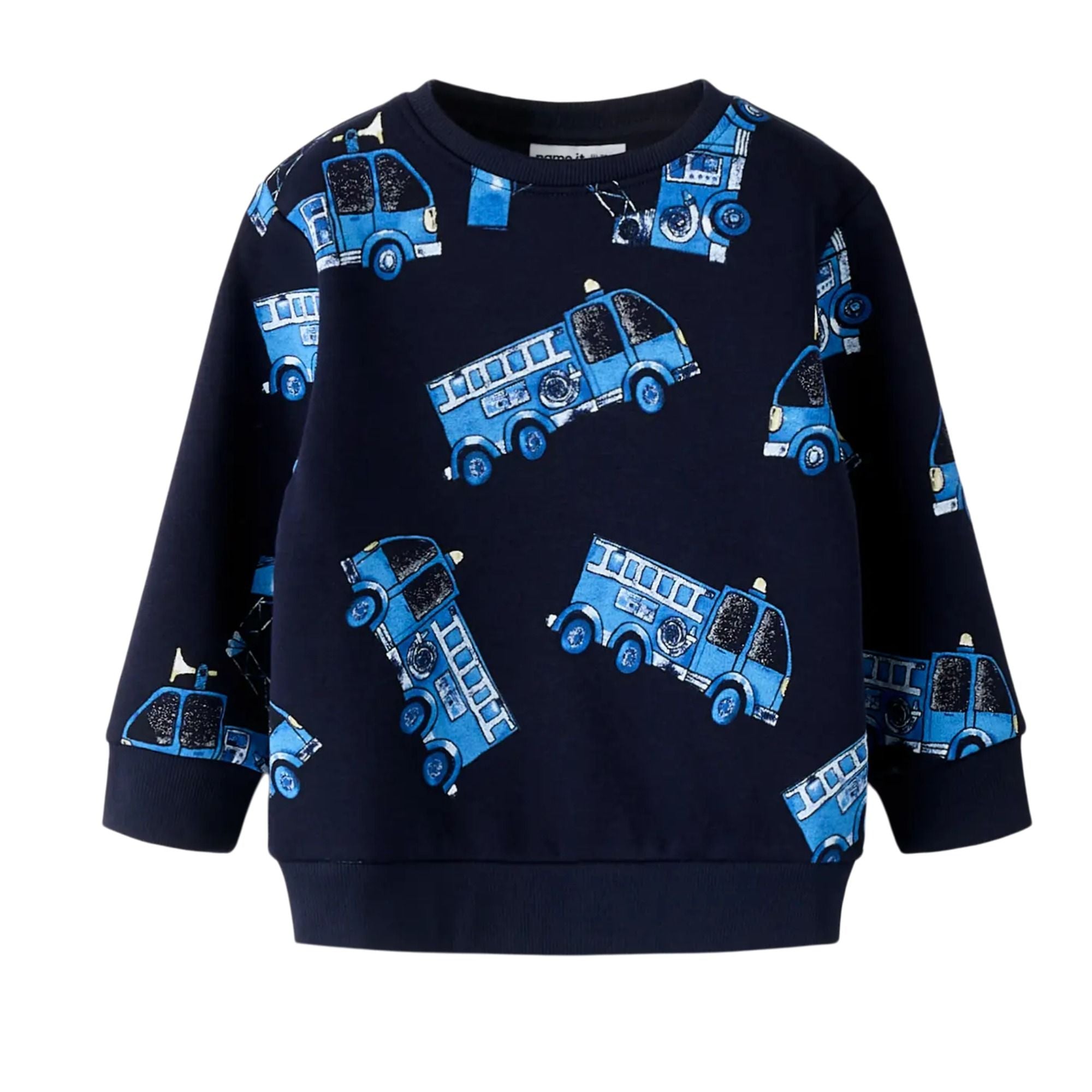 Kinder Sweatshirt mit Feuerwehr-Print aus Bio-Baumwolle