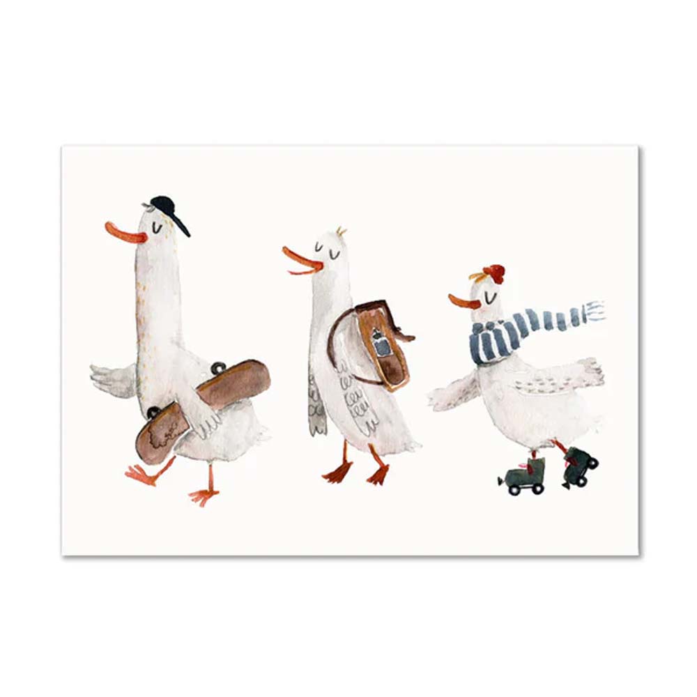 Postkarte coole Gänse DIN A6 von Halfbird kaufen - Spielzeug, Alltagshelfer, Geschenke, Kinderzimmer, Babykleidung & mehr