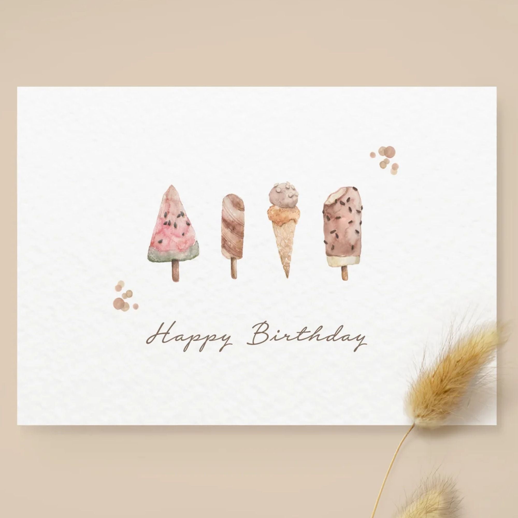 Postkarte zum Geburtstag Holzschliffpappe von leevje kaufen - Alltagshelfer, Geschenke, Babykleidung & mehr