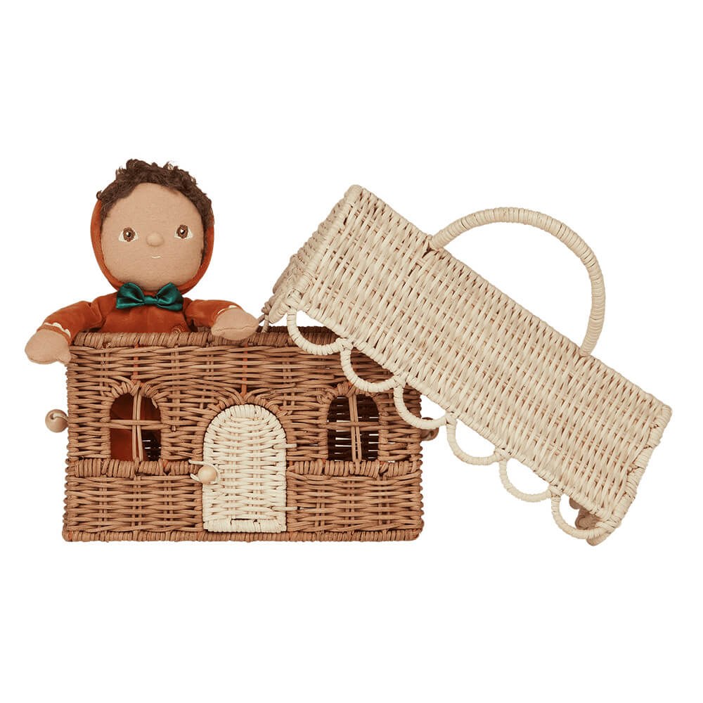 Rattan Gingerbread Casa Clutch - Puppenhauskorb von Olli Ella kaufen - Kleidung, Spielzeug, Alltagshelfer, Geschenke, Babykleidung & mehr