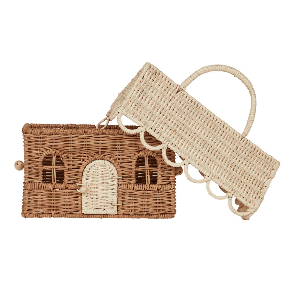Rattan Gingerbread Casa Clutch - Puppenhauskorb von Olli Ella kaufen - Kleidung, Spielzeug, Alltagshelfer, Geschenke, Babykleidung & mehr