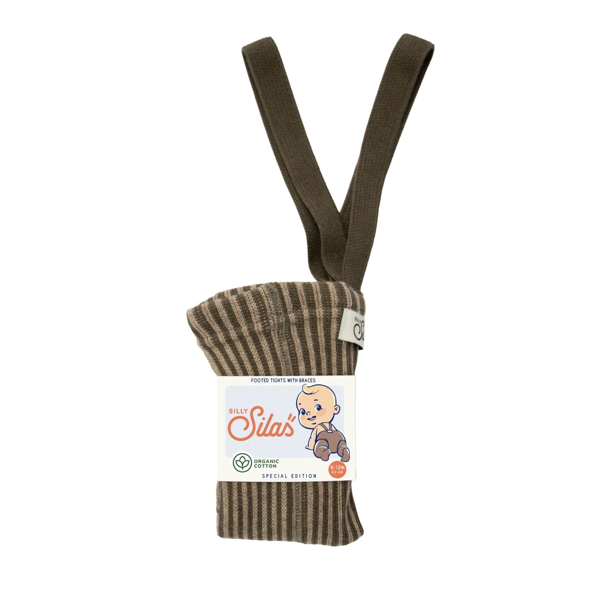 Strumpfhose Special gemustert mit Hosenträgern aus Bio Baumwolle