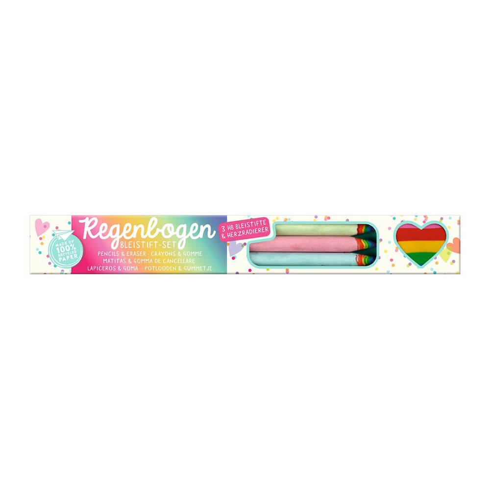 Regenbogen Bleistift Set mit Radiergummi von Moses Verlag kaufen - Alltagshelfer, Geschenke, Babykleidung & mehr