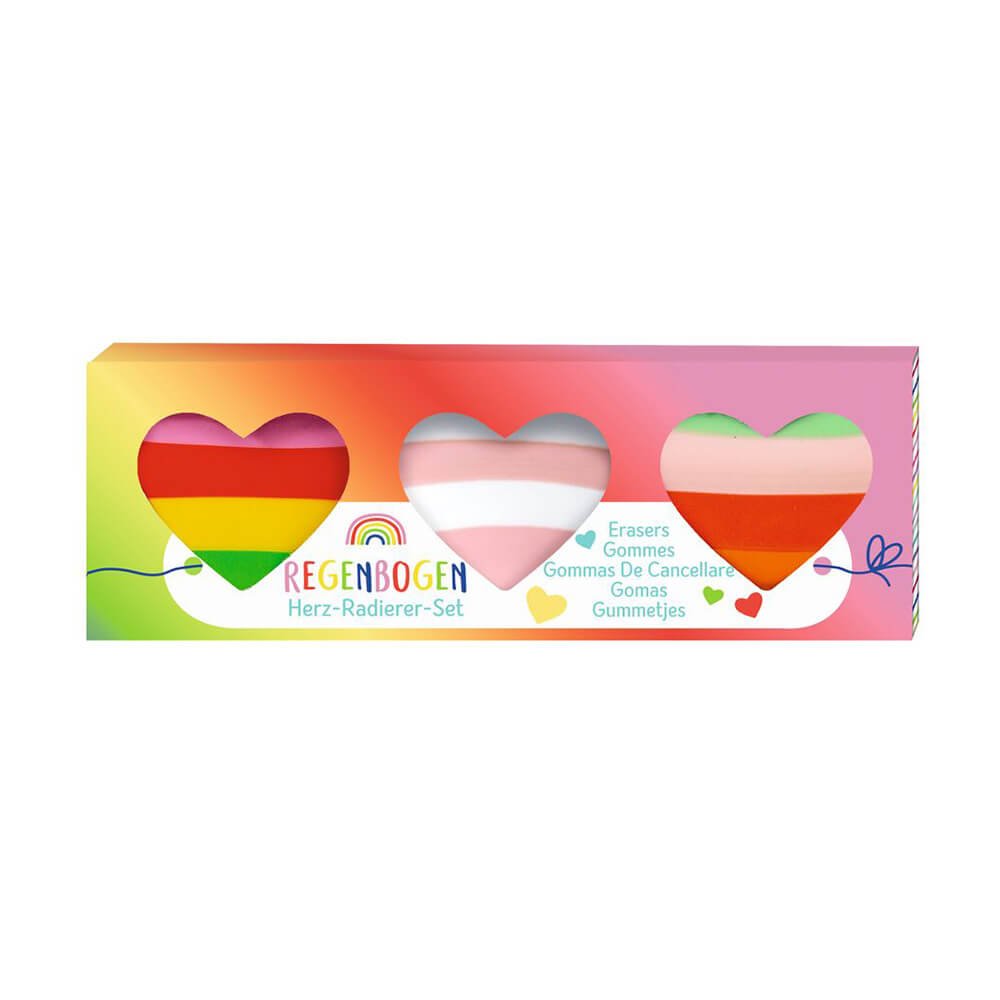 Regenbogen Herz Radierer Set von Moses Verlag kaufen - Alltagshelfer, Geschenke, Babykleidung & mehr