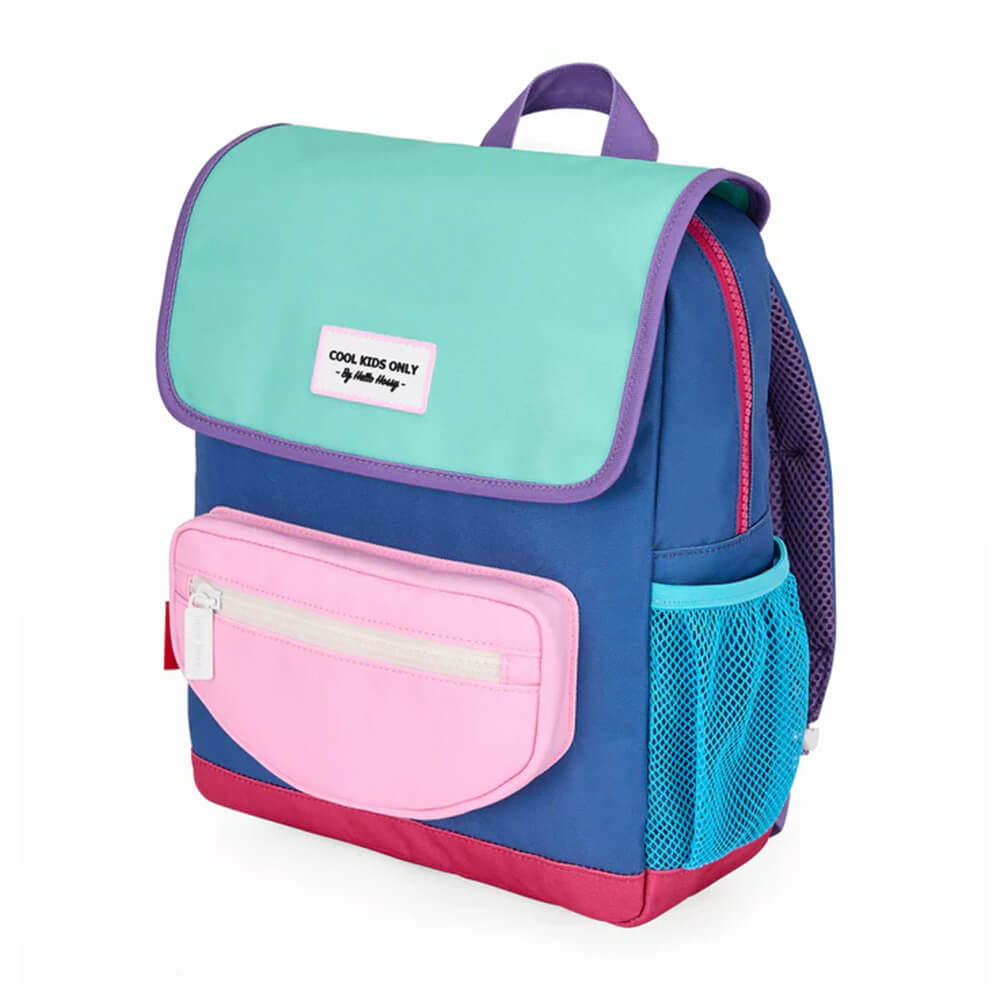 Rucksack Eckig mit Klappe - Colorblock aus 100% recyceltem Polyester von Hello Hossy kaufen - Kleidung, Alltagshelfer, Babykleidung & mehr