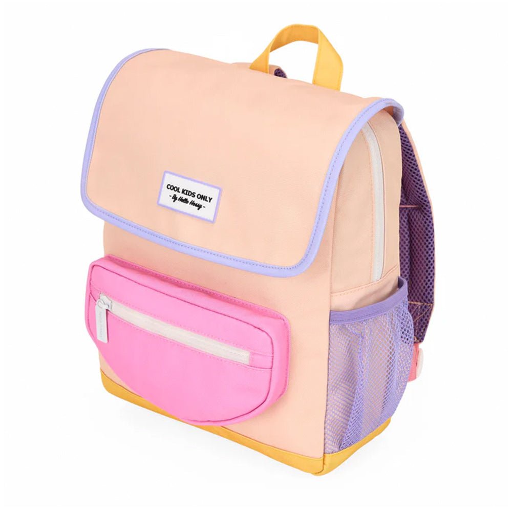 Rucksack Eckig mit Klappe - Colorblock aus 100% recyceltem Polyester von Hello Hossy kaufen - Kleidung, Alltagshelfer, Babykleidung & mehr